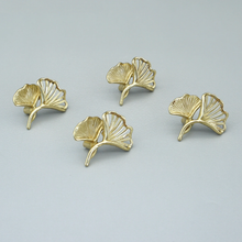 Load image into Gallery viewer, Ginkgo Biloba Leaf Brass Knobs | Cabinet &amp; Drawer Pulls, Kitchen Handles, Cabinet Hardware
