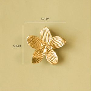 Brass Flower Knobs | Nordic Style Kitchen & Cabinet Handles, Drawer Pulls, Wardrobe Knobs