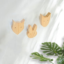 Load image into Gallery viewer, Kids Room Animal Wood Wall Hooks - Decorative Coat Hooks for Children&#39;s Room
