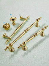Load image into Gallery viewer, Shiny Gold Brass French Minimalist Pulls, European Luxury Handles for Wardrobes, Shoe Cabinets &amp; Drawers
