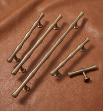Load image into Gallery viewer, Antique bronze Bamboo Cabinet Handles | Gold &amp; Silver Decorative Drawer Pulls &amp; Unique Hardware

