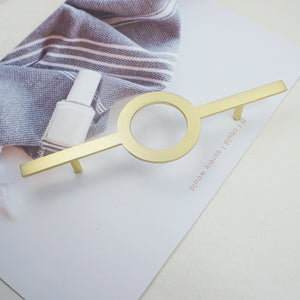5" (128mm) Semicircle & Circle Brushed Brass Drawer Pulls | Dresser, Kitchen Cabinet Door & Cupboard Handles, Knobs