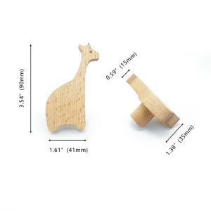 Kids Room Animal Wood Wall Hooks - Decorative Coat Hooks for Children's Room