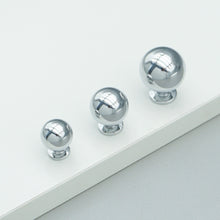 Load image into Gallery viewer, Brass Round Ball Cabinet Knobs | Polished Gold Chrome Single Hole Drawer Pulls, Solid Spherical Dresser Cupboard Door Knobs
