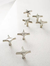 Load image into Gallery viewer, Minimalist Mid‑Century Cabinet Pull, Titanium Silver Cross Shape Handle for Wardrobe &amp; Shoe Cabinet
