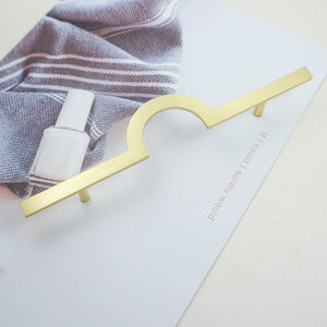 5" (128mm) Semicircle & Circle Brushed Brass Drawer Pulls | Dresser, Kitchen Cabinet Door & Cupboard Handles, Knobs