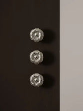 Load image into Gallery viewer, Brass French Maximalist Vintage Round Cabinet Pulls, Nickel Plated Rust-Proof Titanium Silver Drawer Knobs

