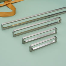 Load image into Gallery viewer, 3.78&quot;-12.6&quot; Brushed Nickel Hollow Knobs, Pulls &amp; Handles | Modern | Kitchen, Dresser, Drawer, Cabinet &amp; Wardrobe Hardware
