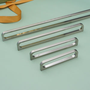 3.78"-12.6" Brushed Nickel Hollow Knobs, Pulls & Handles | Modern | Kitchen, Dresser, Drawer, Cabinet & Wardrobe Hardware