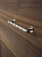 Load image into Gallery viewer, Mid-Century French Luxury Bamboo Shape Brass Cabinet Pulls, Rustproof Titanium Silver Double Hole Drawer Handles
