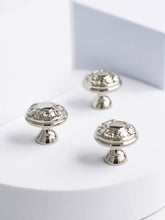 Load image into Gallery viewer, French Vintage Titanium Silver Drawer Knobs, Warm Silver Maximalist Single Hole Furniture Cabinet Pulls
