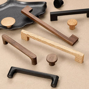 3"-7.55" Black Oak & Walnut Wood Knobs, Pulls & Handles | Kitchen, Cabinet, Drawer, Cupboard & Dresser Hardware