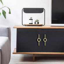 Load image into Gallery viewer, 5&quot; (128mm) Semicircle &amp; Circle Brushed Brass Drawer Pulls | Dresser, Kitchen Cabinet Door &amp; Cupboard Handles, Knobs
