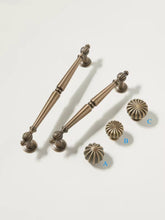Load image into Gallery viewer, French Vintage Antique Bronze Brass Long Pulls, European Antique Handles for Wardrobes, Drawers and Kitchen Cabinets
