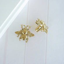 Load image into Gallery viewer, Gold Brass Bee Knobs | Drawer Pulls for Dresser, Kitchen Cabinet &amp; Door | Decorative Furniture Hardware
