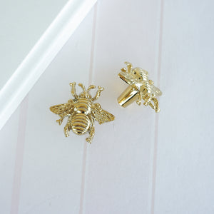 Gold Brass Bee Knobs | Drawer Pulls for Dresser, Kitchen Cabinet & Door | Decorative Furniture Hardware