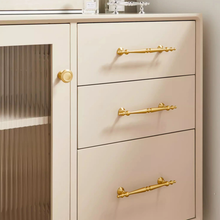 Load image into Gallery viewer, 3.78&quot;, 5&quot;, 6.3&quot; Brushed Brass Kitchen Door Handles | Solid Drawer &amp; Cabinet Pulls, Dresser Knobs &amp; Hardware
