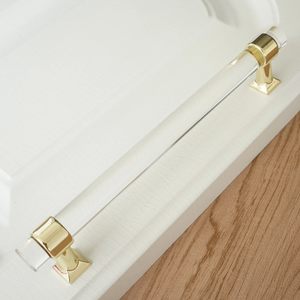 3.0", 3.78", 5.0", 6.3" Clear Gold Acrylic Knobs & Square Silver Drawer Pulls | Kitchen Cabinet, Wardrobe, Closet & Dresser Handles