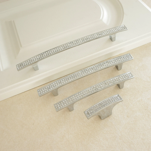 3.78", 5", 6.3" Silver Crystal Dresser Knobs | Rhinestone Glass Drawer Pulls, Cabinet & Kitchen Handles, Hardware