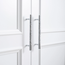 Load image into Gallery viewer, 3&quot;, 3.78&quot;, 5.0&quot;, 6.3&quot;, 8.8&quot;, 12.6&quot; Hammered Solid Brass &amp; Chrome Drawer Pulls | Cabinet &amp; Dresser Knobs, Hardware
