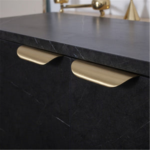 Leaf Invisible Brass Gold Drawer Pulls | Modern Decorative Cabinet & Wardrobe Cupboard Handles, Pulls