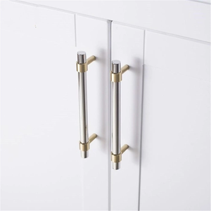 3", 3.78", 5.0", 6.3", 7.55", 8.8" Stainless Steel & Brass Drawer Pulls | Modern Black Kitchen Cabinet Handles, Dresser & Wardrobe Cupboard Pulls