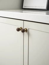 Load image into Gallery viewer, Solid Wood Brass Cabinet Knobs, Round Ball Walnut Antique Bronze Small Handles for Furniture Cabinets Drawers
