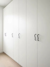 Load image into Gallery viewer, Minimalist Ultra Slim Black Pulls, Modern Thin Handles for Flat Panel Wardrobes and Cabinets
