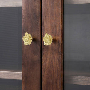 Gold Brass Flower Knobs | Kitchen Cupboard & Drawer Pulls, Cabinet & Dresser Handles, Furniture Hardware