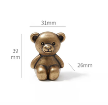 Load image into Gallery viewer, Cute Bear Antique Brass Cabinet Pulls | Vintage Bronze Kids Room Wardrobe Door Handles
