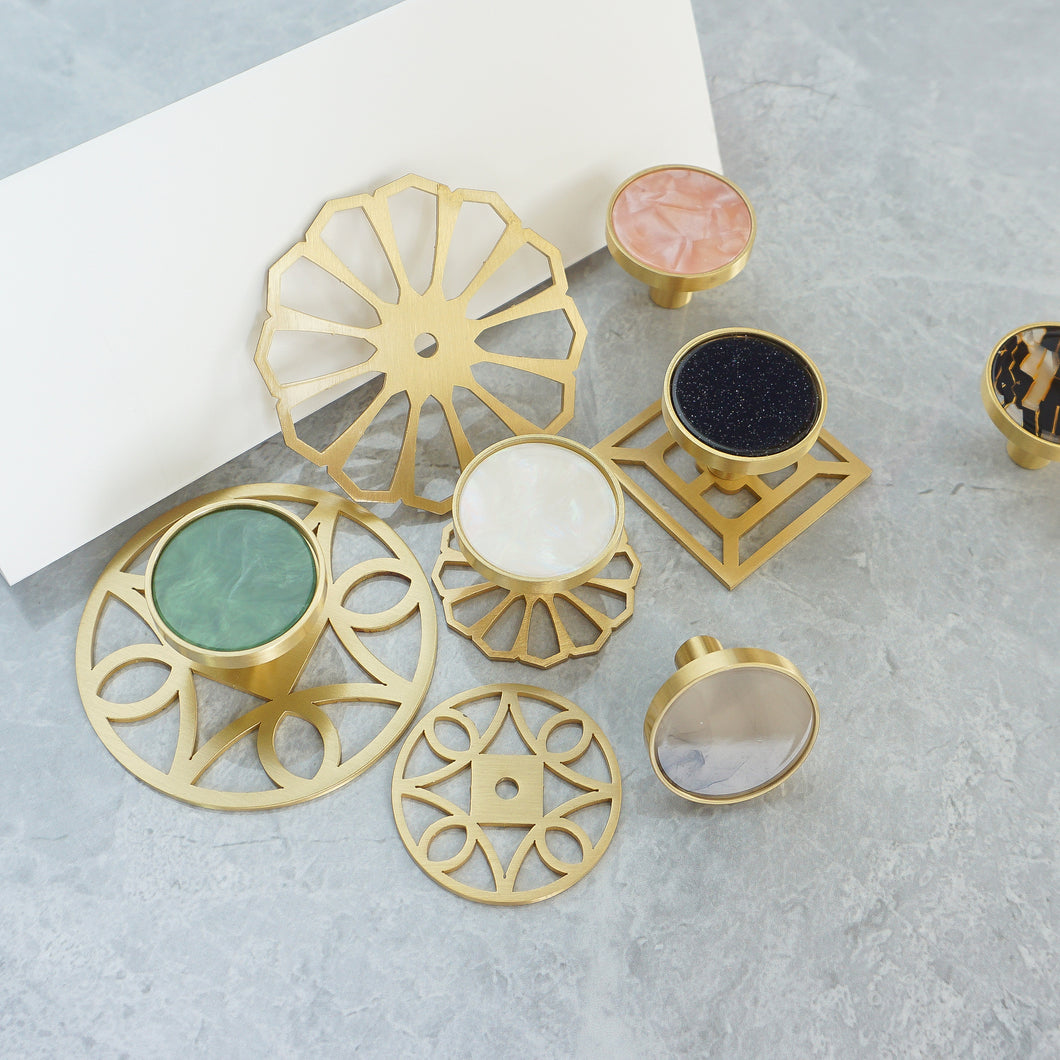Colorful Modern Brass & Acrylic Knobs, Pulls & Handles | Dresser, Drawer & Kitchen Cabinet Hardware