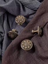 Load image into Gallery viewer, Sunflower Shape Antique Bronze Brass Knobs, Mid-Century French Single Hole Minimalist Handles for Drawers and Cabinets
