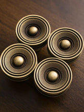 Load image into Gallery viewer, Vintage French Brass Cabinet Knob, Antique Bronze Round Drawer Pull, Furniture Cupboard Knob

