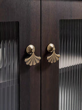 Load image into Gallery viewer, Ginkgo Leaf Brass Cabinet Pull, Modern Minimalist Gold Drawer Handle for Wardrobe &amp; Kitchen, Mid-Century Style
