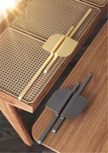 Load image into Gallery viewer, Brass Gray Modern Striped Kitchen Handles | Unique Art Decor Drawer &amp; Dresser Pulls, Kitchen Door Hardware

