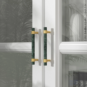 Marble (Black, Green, White) Kitchen Cabinet Pulls | Brass Luxury Dresser Handles, Drawer Knobs, Closet Hardware & Decor