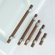 Load image into Gallery viewer, 3&quot;, 4&quot;, 5&quot;, 8.8&quot;, 10&quot; &amp; 12.6&quot; Walnut Wood Cabinet Handles | Drawer Pulls, Dresser &amp; Closet Wardrobe Knobs | Cupboard Pulls
