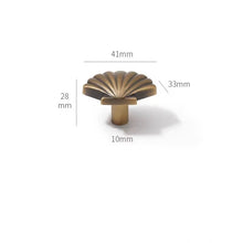 Load image into Gallery viewer, Creative Shell Brass Knobs, Vintage Bronze New Chinese Mid-Century Handles for Kids Room Wardrobes &amp; Drawers

