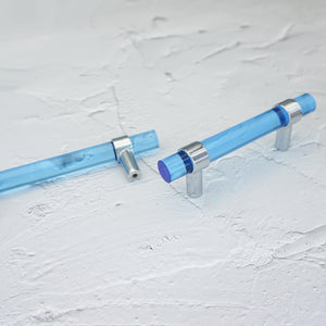 Blue Acrylic Knobs & Pulls | Customized Dresser, Cabinet Door & Bathroom Handles, Hardware