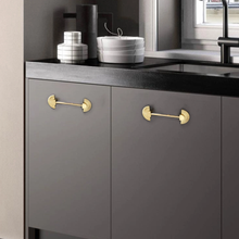 Load image into Gallery viewer, 3.78&quot;, 5.0&quot; Gold Fun Kitchen Pulls | Solid Brass Drawer Pulls, Cabinet &amp; Dresser Knobs, Closet &amp; Wardrobe Handles
