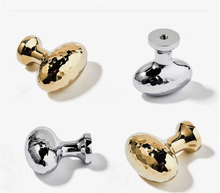 Load image into Gallery viewer, Hammered Pigeon Egg Solid Gold &amp; Chrome Knobs | Cabinet &amp; Drawer Pulls, Kitchen Cupboard Handles, Hardware

