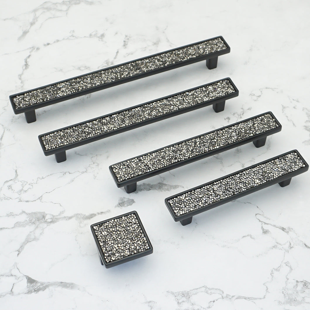 Bling Glass & Crystal Drawer Knobs | Silver Chrome Clear Dresser Handles |Furniture Hardware