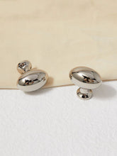 Load image into Gallery viewer, French Mid-Century Titanium Silver Brass Pigeon Egg Knobs, Modern Minimalist Handles for Drawers, Bookcases, Shoe Cabinets &amp; Wardrobes
