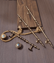Load image into Gallery viewer, Vintage Bronze Brass Long Cabinet Pulls French Mid-Century Kitchen Drawer Wardrobe Door Handles
