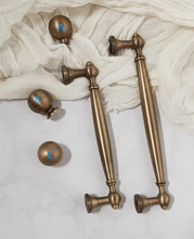 Load image into Gallery viewer, French Mid‑Century Brass Wardrobe Pulls, Retro Luxury European Antique Bronze Long Handles for Cabinet Drawer
