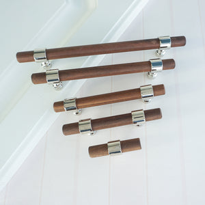 3", 4", 5", 8.8", 10" & 12.6" Walnut Wood Cabinet Handles | Drawer Pulls, Dresser & Closet Wardrobe Knobs | Cupboard Pulls