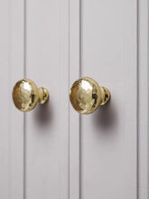 Load image into Gallery viewer, Gold Mushroom Brass Knobs with Hand Hammered Texture, Luxury Single Hole Small Handles for Drawers, Closets and Shoe Cabinets
