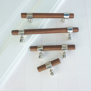 3", 4", 5", 8.8", 10" & 12.6" Walnut Wood Cabinet Handles | Drawer Pulls, Dresser & Closet Wardrobe Knobs | Cupboard Pulls