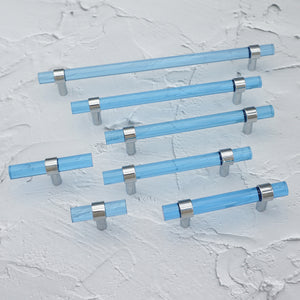 Blue Acrylic Knobs & Pulls | Customized Dresser, Cabinet Door & Bathroom Handles, Hardware
