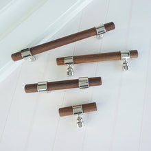 Load image into Gallery viewer, 3&quot;, 4&quot;, 5&quot;, 8.8&quot;, 10&quot; &amp; 12.6&quot; Walnut Wood Cabinet Handles | Drawer Pulls, Dresser &amp; Closet Wardrobe Knobs | Cupboard Pulls
